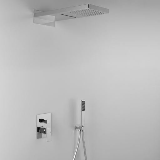 Composizione doccia ARES con soffione integrato TWIN a 2 funzioni, doccetta e miscelatore 3 vie by CeramicStore | Lo specialista del tuo bagno