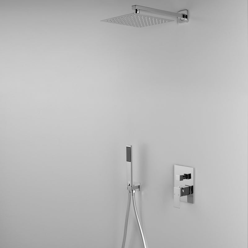 Composizione doccia ARES con soffione ultraslim 300x300 mm, doccetta e miscelatore 2 vie by CeramicStore | Lo specialista del tuo bagno