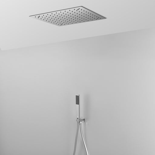 Composizione doccia ARES con soffione incasso 40x40 cm in acciaio inox e doccetta by CeramicStore | Lo specialista del tuo bagno