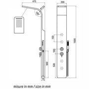 Pannello doccia idromassaggio Sassolungo in alluminio nero con cascata. Miscelatore incasso 4 vie by CeramicStore | Lo specialista del tuo bagno