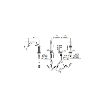 Miscelatore bordo vasca con deviatore serie Tilt modello TI040ST steel looking Paffoni by CeramicStore | Lo specialista del tuo bagno