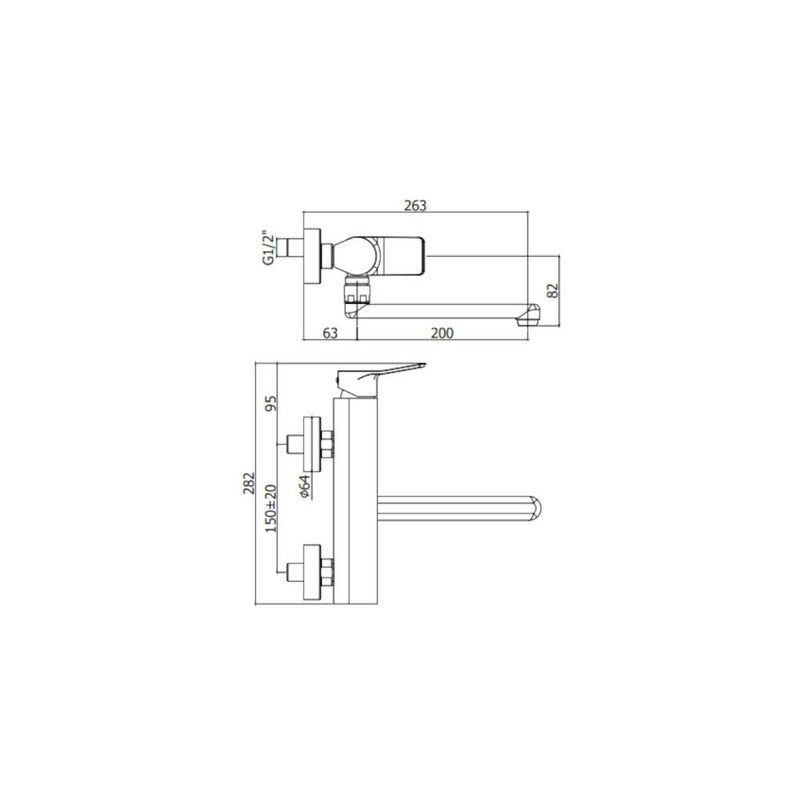 Miscelatore per lavello a parete serie Tilt modello TI161CR Cromo Paffoni by CeramicStore | Lo specialista del tuo bagno