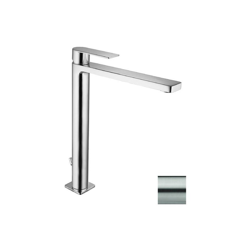 Miscelatore lavabo prolungato con scarico serie Tango modello TA085ST Steel looking Paffoni by CeramicStore | Lo specialista del tuo bagno