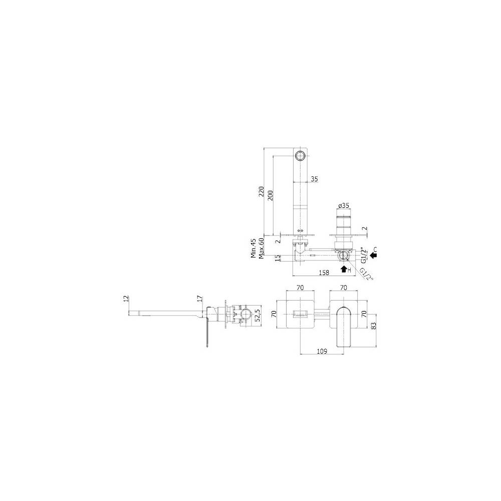 Miscelatore doccia a parete serie Tango modello TA105ST70 steel looking Paffoni by CeramicStore | Lo specialista del tuo bagno
