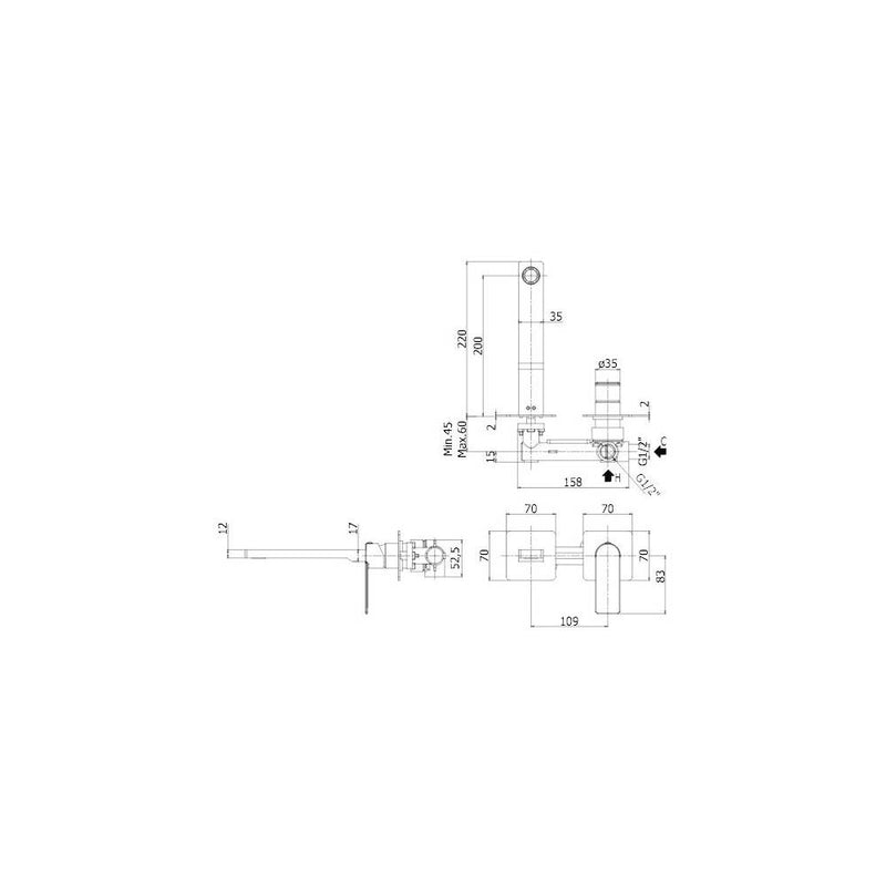 Miscelatore doccia a parete serie Tango modello TA105ST70 steel looking Paffoni by CeramicStore | Lo specialista del tuo bagno