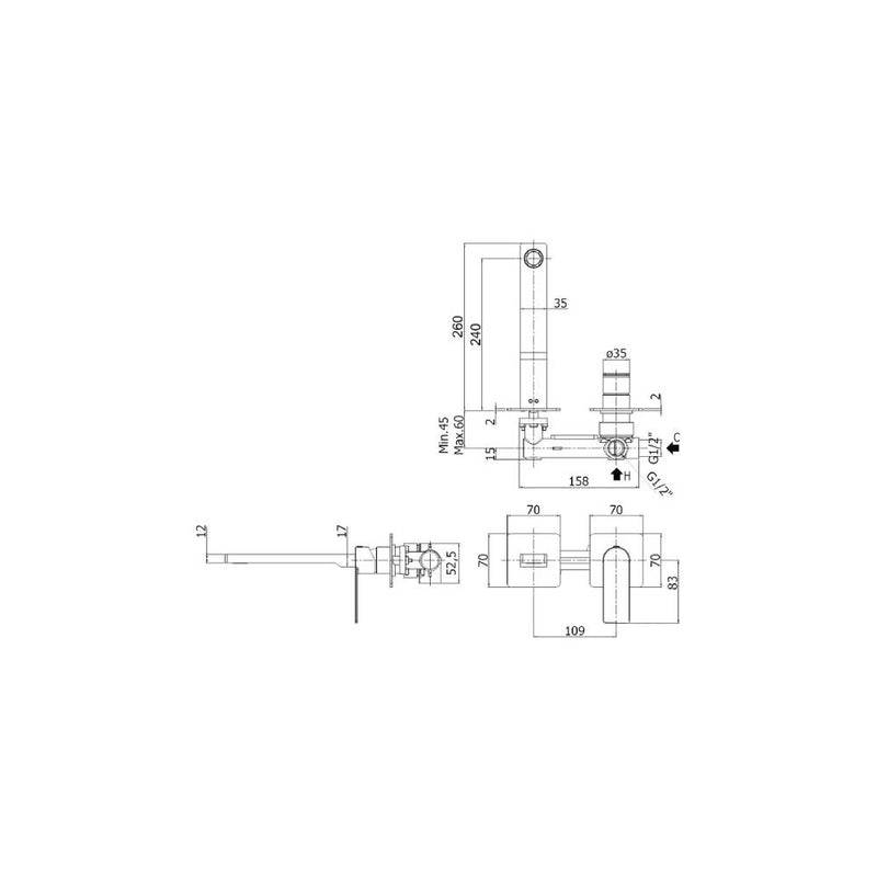 Miscelatore doccia a parete serie Tango modello TA106ST70 steel looking Paffoni by CeramicStore | Lo specialista del tuo bagno