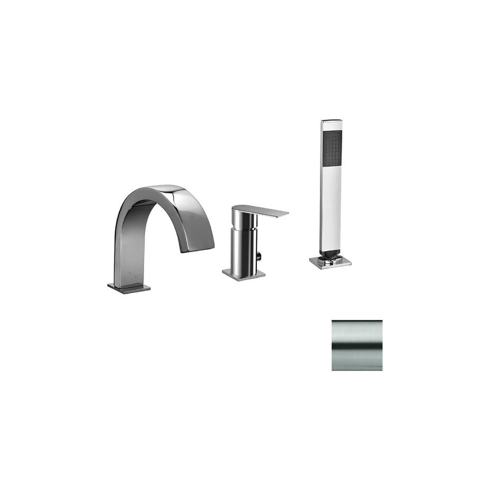 Miscelatore bordo vasca con duplex serie Tango modello TA040ST steel looking Paffoni by CeramicStore | Lo specialista del tuo bagno