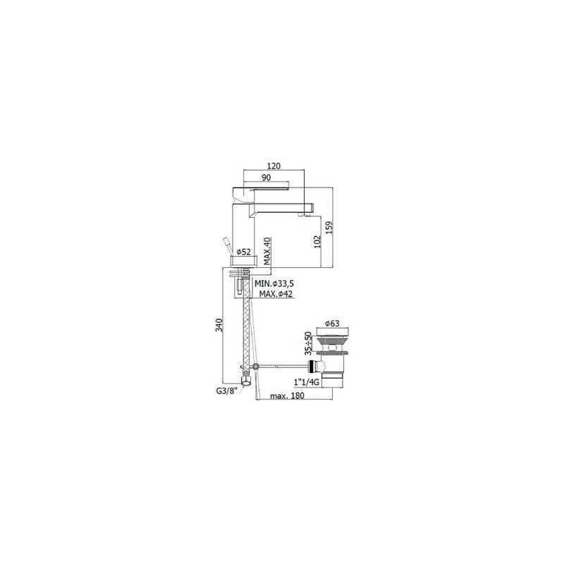Miscelatore lavabo serie Ringo modello RIN075NO colore nero opaco Paffoni by CeramicStore | Lo specialista del tuo bagno