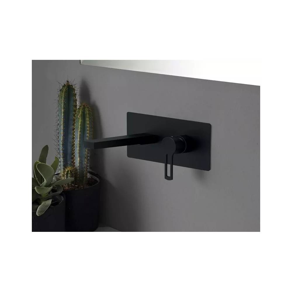 Miscelatore lavabo a parete serie Ringo modello RIN106NO colore nero opaco Paffoni by CeramicStore | Lo specialista del tuo bagno