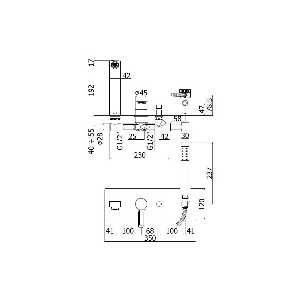 Miscelatore vasca a parete serie Ringo modello RIN001NO con doccia duplex colore nero opaco Paffoni by CeramicStore | Lo specialista del tuo bagno
