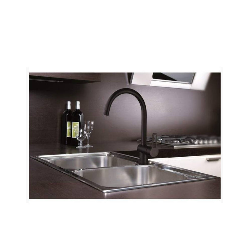 Miscelatore lavello serie RINGO modello RIN180NO colore nero opaco Paffoni by CeramicStore | Lo specialista del tuo bagno