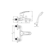Rubinetto Miscelatore Monocomando per Vasca con set doccia cromato collezione Hike di Argo Rubinetterie by CeramicStore | Lo specialista del tuo bagno