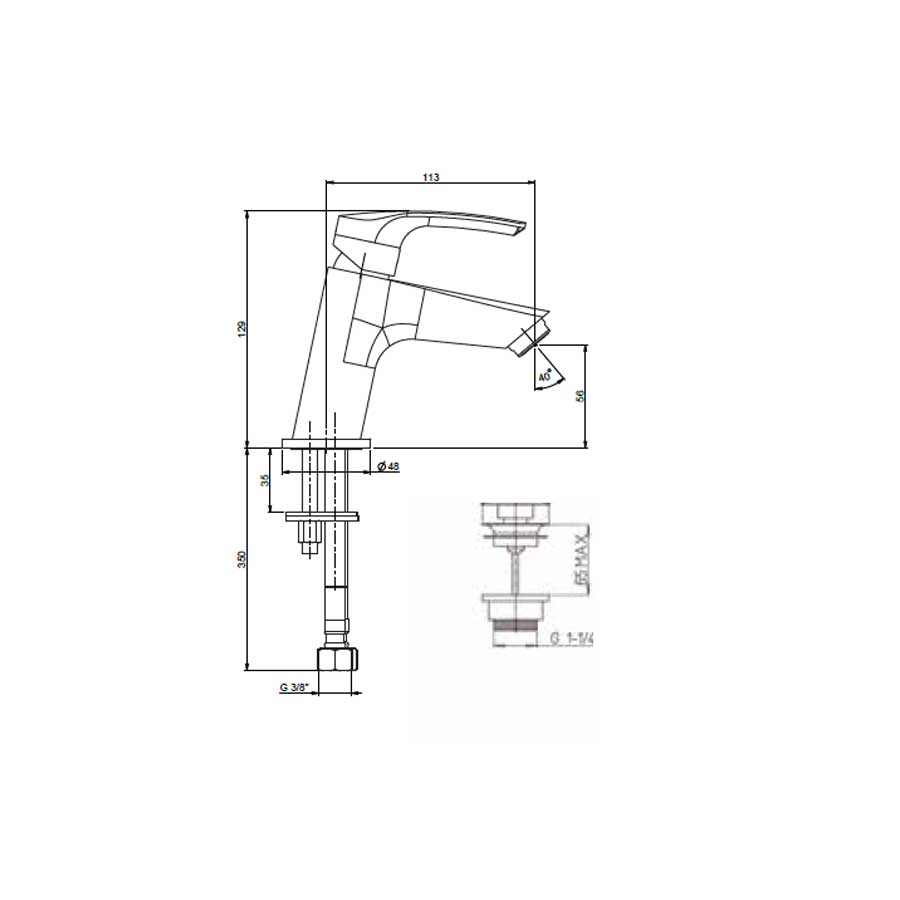 Set di Rubinetti per Lavabo e Bidet cromato con Piletta e Saltello collezione Hike di Argo Rubinetterie by CeramicStore | Lo specialista del tuo bagno