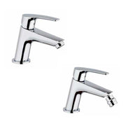 Set di Rubinetti per Lavabo e Bidet cromato con Piletta e Saltello collezione Hike di Argo Rubinetterie by CeramicStore | Lo specialista del tuo bagno