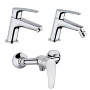 Set di Rubinetti per Doccia Esterno, lavabo, Bidet cromato con Piletta e Saltello collezione Hike di Argo Rubinetterie by CeramicStore | Lo specialista del tuo bagno