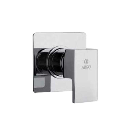 Set di miscelatori di forma quadrata per lavabo e bidet e doccia finitura cromata collezione More di Argo Rubinetterie