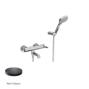 Miscelatore monocomando per vasca con kit doccino RubiFlux serie Tundra - Nero Opaco by CeramicStore | Lo specialista del tuo bagno