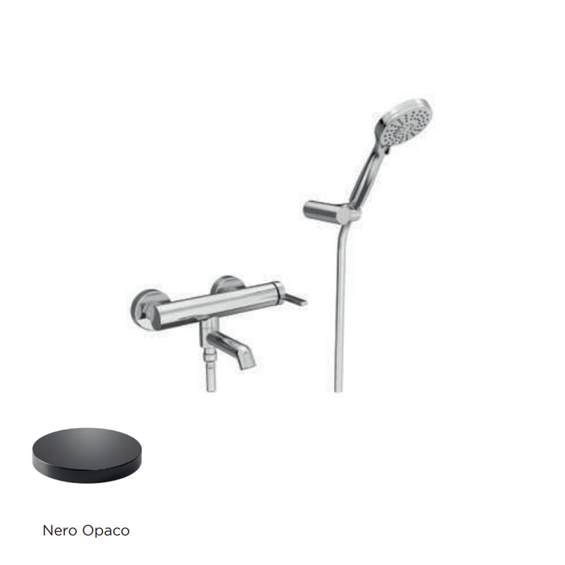 Miscelatore monocomando per vasca con kit doccino RubiFlux serie Tundra - Nero Opaco by CeramicStore | Lo specialista del tuo bagno