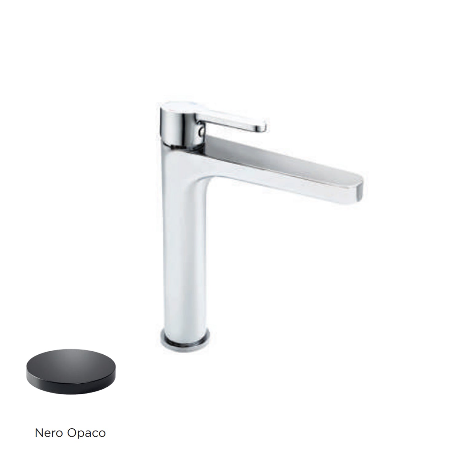 Miscelatore monocomando lavabo alto RubiFlux serie Lume - Nero Opaco by CeramicStore | Lo specialista del tuo bagno