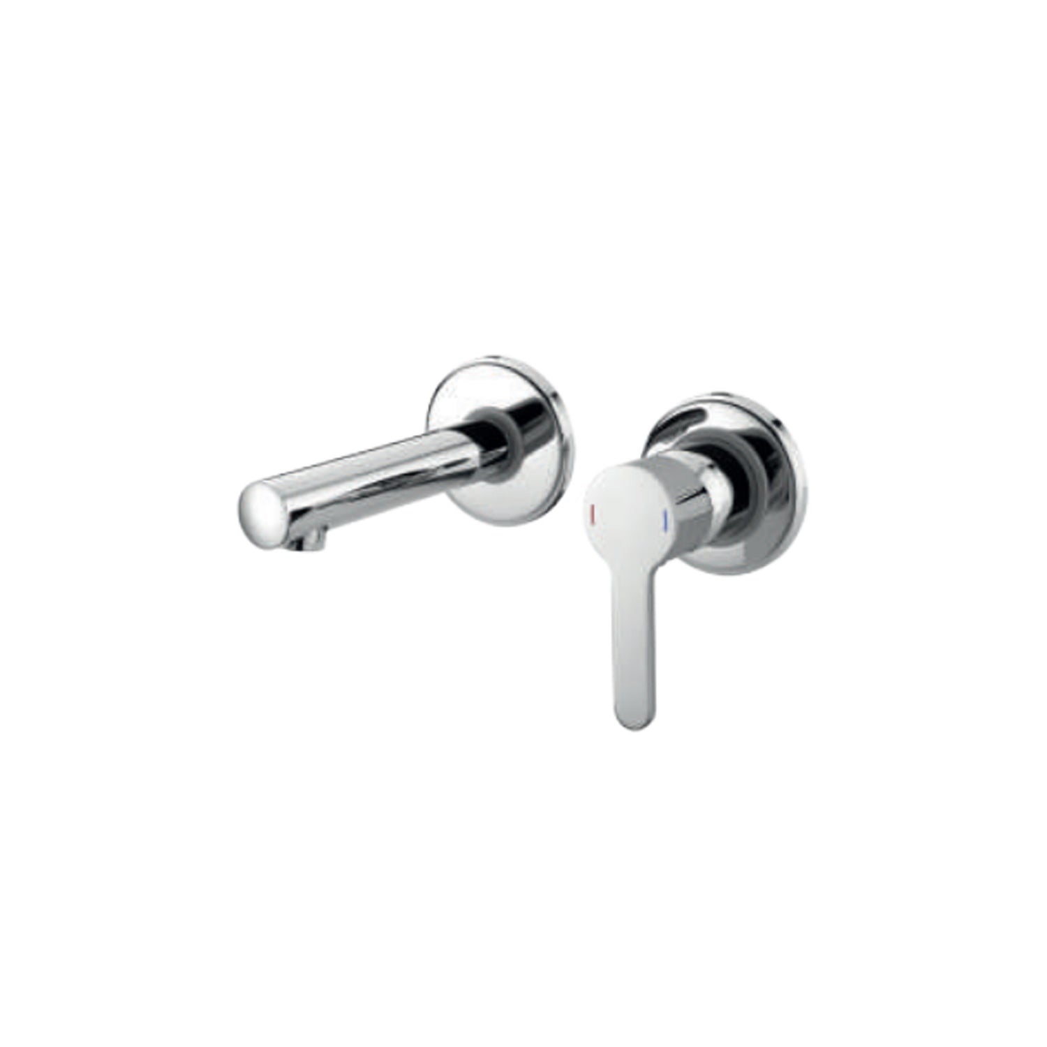 Miscelatore monocomando lavabo murale RubiFlux serie Lume canna 20 cm - Cromo by CeramicStore | Lo specialista del tuo bagno