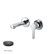 Miscelatore monocomando lavabo murale RubiFlux serie Lume canna 25 cm - Nero Opaco by CeramicStore | Lo specialista del tuo bagno