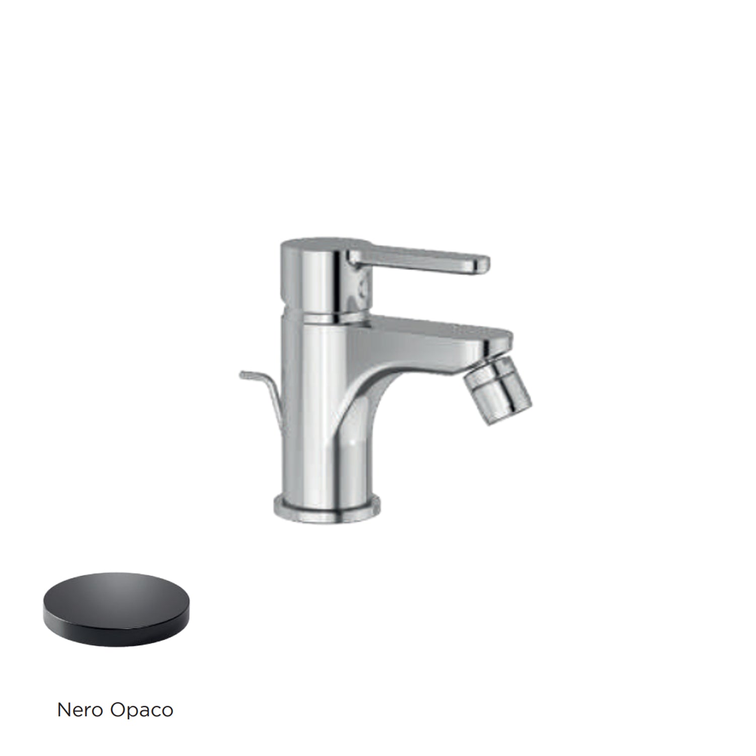 Miscelatore monocomando bidet con scarico RubiFlux serie Lume - Nero Opaco by CeramicStore | Lo specialista del tuo bagno