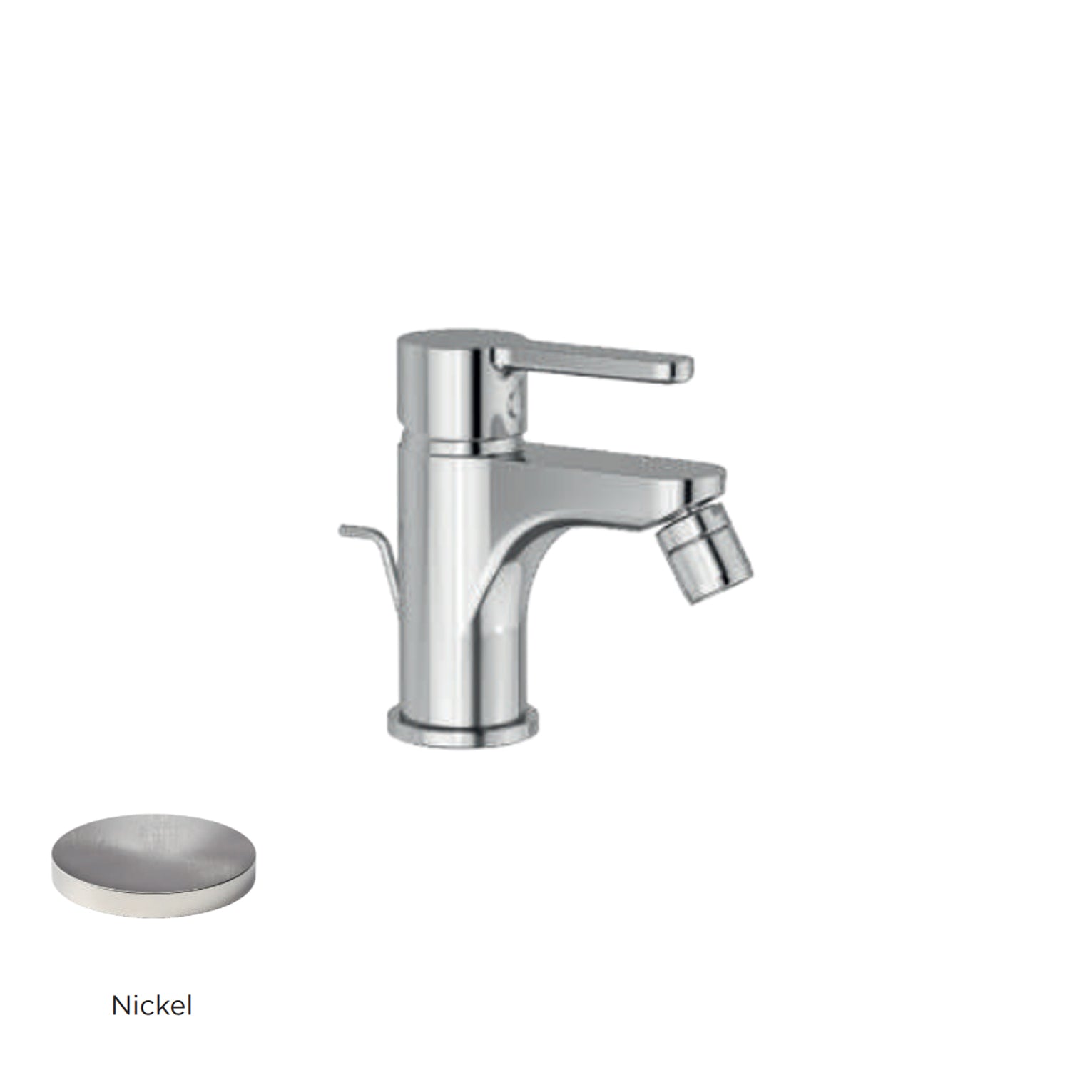 Miscelatore monocomando bidet con scarico RubiFlux serie Lume - Nickel by CeramicStore | Lo specialista del tuo bagno