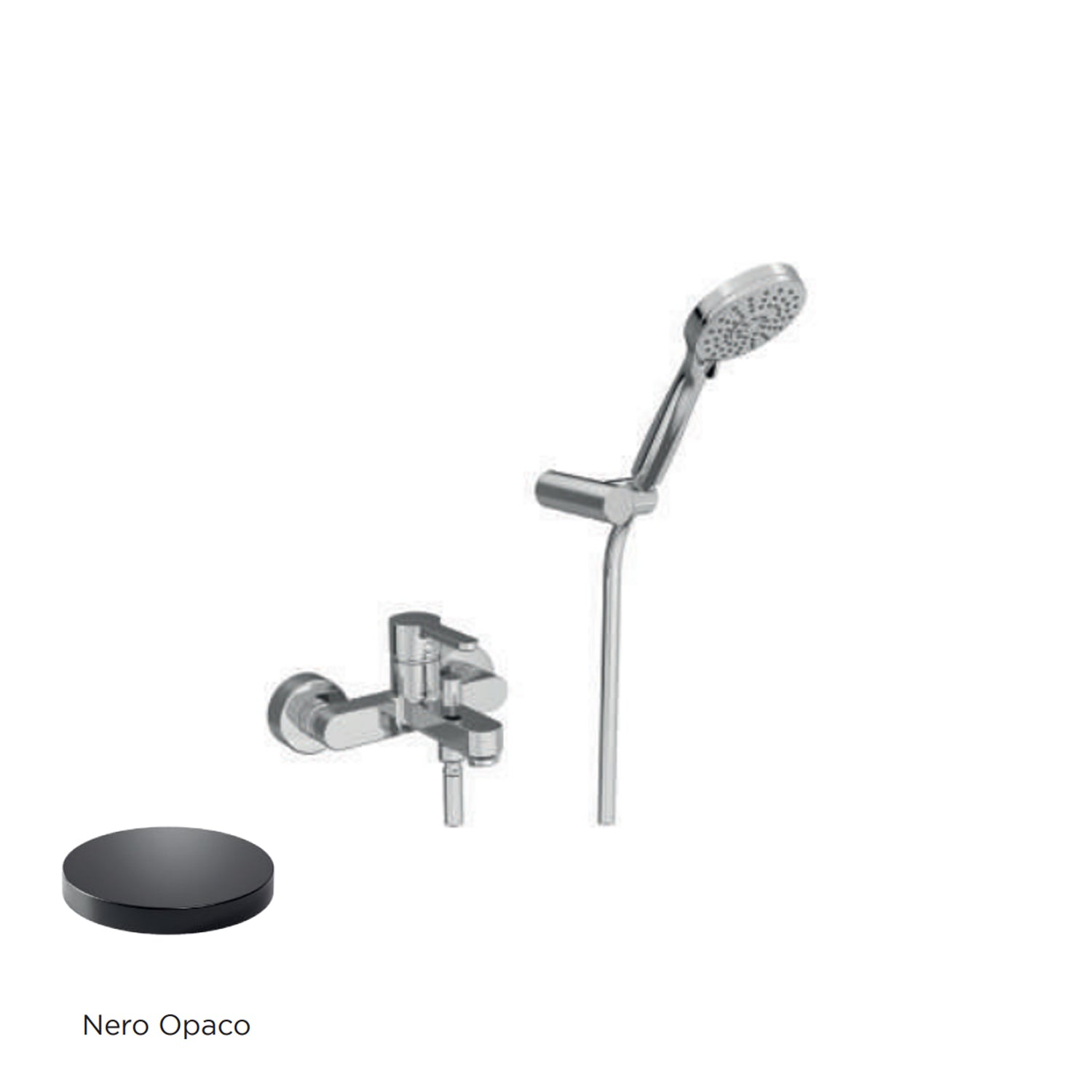 Miscelatore monocomando per vasca con kit doccino RubiFlux serie Lume - Nero Opaco by CeramicStore | Lo specialista del tuo bagno