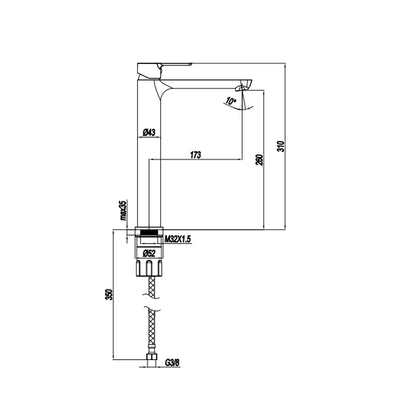 Miscelatore monocomando lavabo alto RubiFlux serie Zea - Cromo by CeramicStore | Lo specialista del tuo bagno