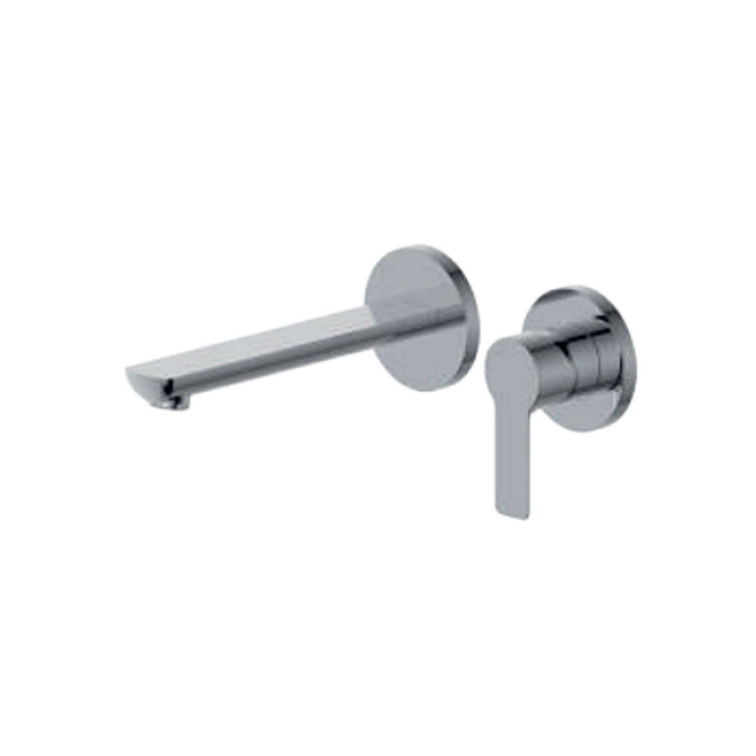 Miscelatore monocomando lavabo murale RubiFlux serie Zea canna 20 cm - Cromo by CeramicStore | Lo specialista del tuo bagno