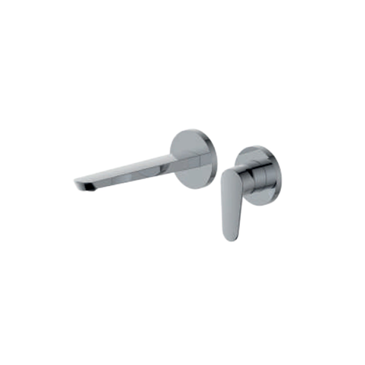 Miscelatore monocomando lavabo murale RubiFlux serie Ampra canna 20 cm - Cromo by CeramicStore | Lo specialista del tuo bagno