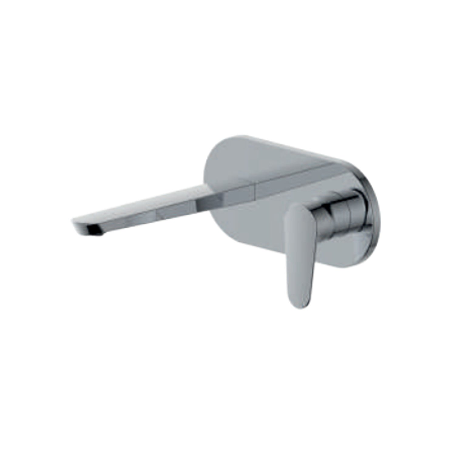 Miscelatore monocomando lavabo murale con piastra RubiFlux serie Ampra canna 20 cm - Cromo by CeramicStore | Lo specialista del tuo bagno