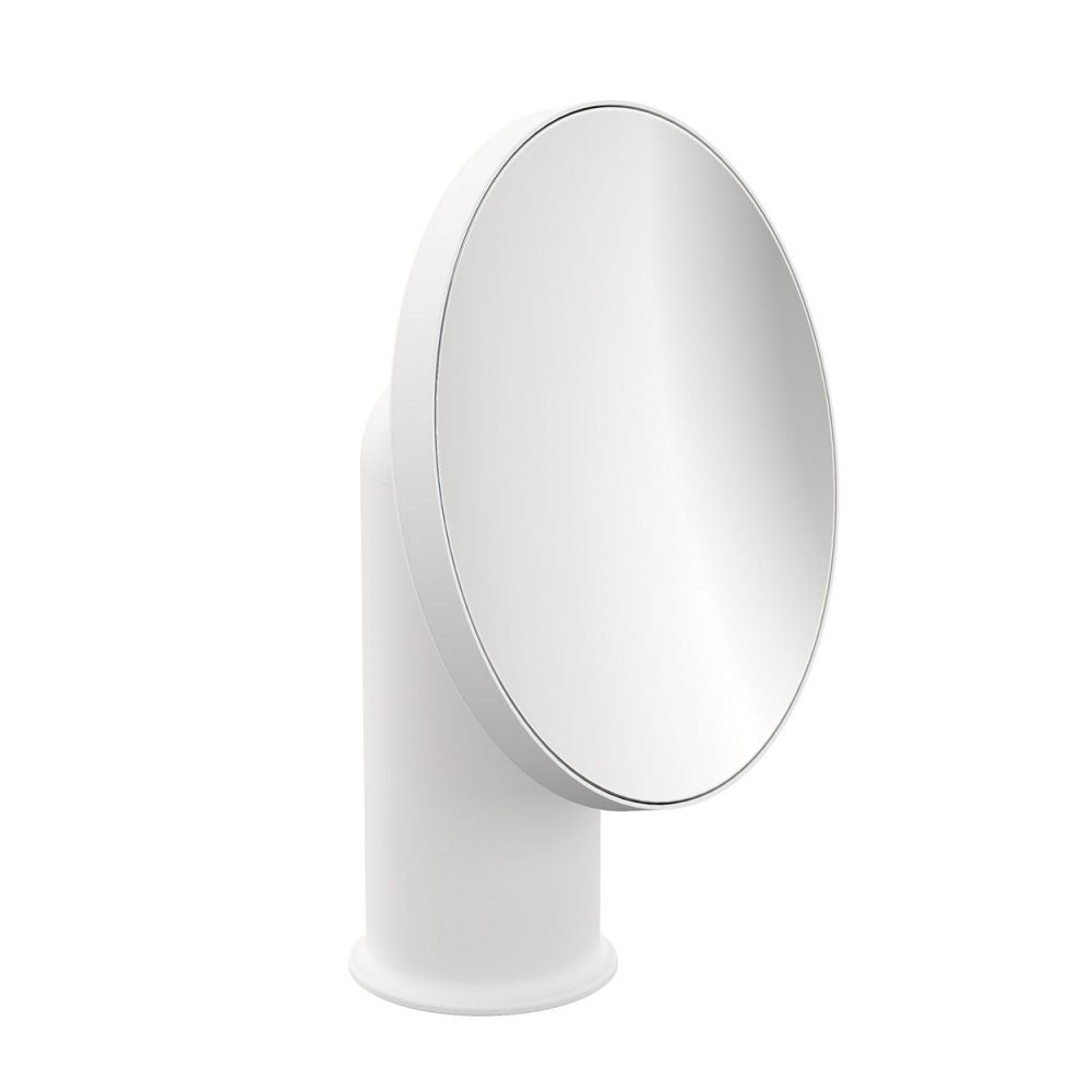 Specchio ingranditore da appoggio in acciaio della collezione 'Geyser' by Cosmic - Bianco satinato by CeramicStore | Lo specialista del tuo bagno