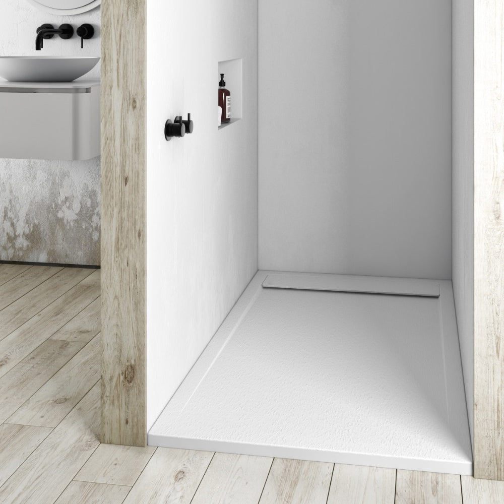 Piatto doccia in gel coat Spirit con griglia in tinta cm 80x120 Bianco Segnale by CeramicStore | Lo specialista del tuo bagno