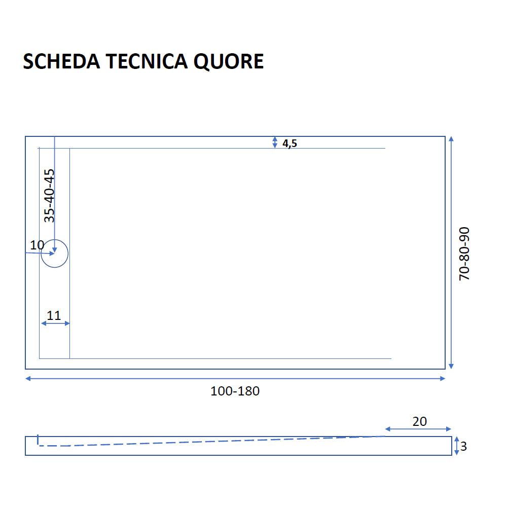 Piatto doccia in gel coat Spirit con griglia in tinta cm 90x120 Bianco Segnale by CeramicStore | Lo specialista del tuo bagno