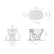 Vaso Filomuro 53x36 cm serie Eden di Ceramica Galassia con sedile slim soft close