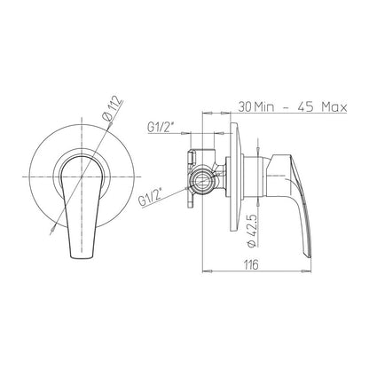 Miscelatore Doccia completo di corpo incasso finitura cromo lucido Ducati Design collezione HD10 by CeramicStore | Lo specialista del tuo bagno
