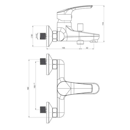 Miscelatore Vasca Esterno incasso finitura cromo lucido Ducati Design collezione HD10 by CeramicStore | Lo specialista del tuo bagno