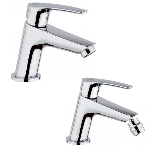 Set di Rubinetti Lavabo e Bidet con Piletta Click Clack finitura cromo lucido Ducati Design collezione HD10 by CeramicStore | Lo specialista del tuo bagno