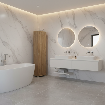 Mobile Colonna da Bagno 1 Anta finitura Struttura Noce Stelvio / Finitura Frontale Noce Stelvio by Sarmog