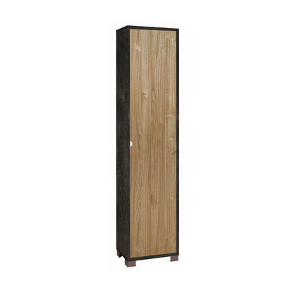 Mobile Colonna da Bagno 1 Anta finitura Struttura Ossido Nero / Finitura Frontale Noce Stelvio by Sarmog by CeramicStore | Lo specialista del tuo bagno