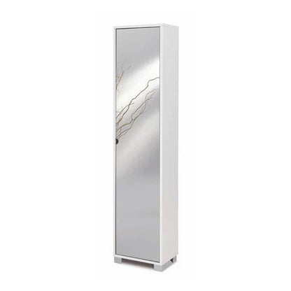 Mobile Colonna da Bagno 1 Anta finitura Struttura Bianco Fiammato / Finitura Frontale Specchio Naturale by Sarmog by CeramicStore | Lo specialista del tuo bagno