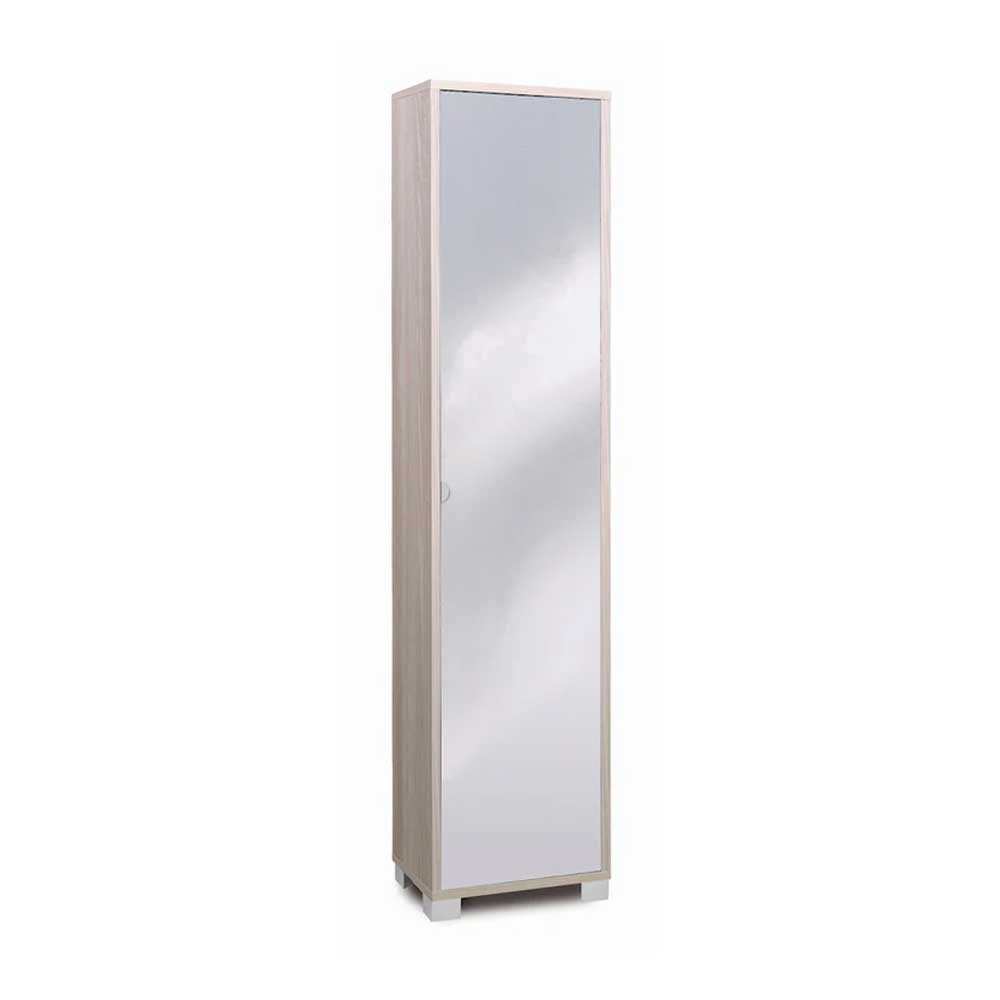Mobile Colonna da Bagno 1 Anta finitura Struttura Olmo Chiaro / Finitura Frontale Specchio Naturale by Sarmog by CeramicStore | Lo specialista del tuo bagno