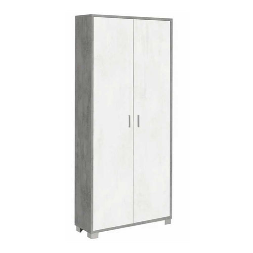 Mobile Armadio a 2 ante e 8 ripiani finitura Struttura Cemento / Finitura Frontale Ossido Bianco by Sarmog by CeramicStore | Lo specialista del tuo bagno