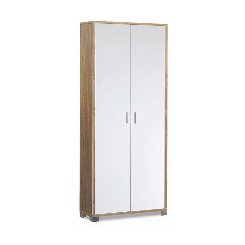 Mobile Armadio a 2 ante e 8 ripiani finitura Struttura Noce Stelvio / Finitura Frontale Bianco Fiammato by Sarmog by CeramicStore | Lo specialista del tuo bagno