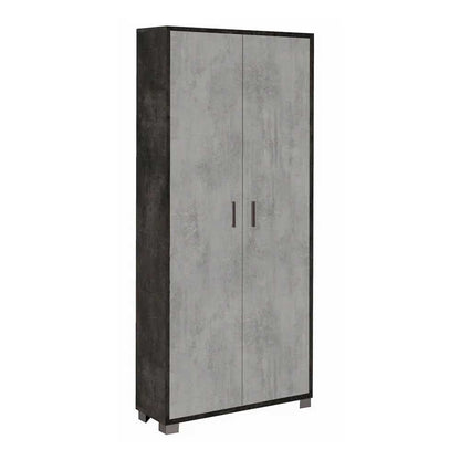Mobile Armadio a 2 ante e 8 ripiani finitura Struttura Ossido Nero / Finitura Frontale Cemento by Sarmog by CeramicStore | Lo specialista del tuo bagno