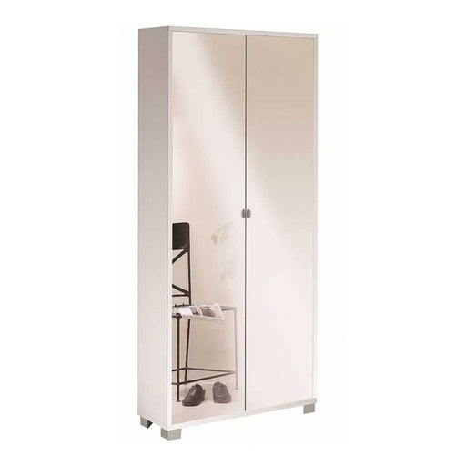 Mobile Armadio a 2 ante e 8 ripiani finitura Struttura Bianco Fiammato / Finitura Frontale Specchio Naturale by Sarmog by CeramicStore | Lo specialista del tuo bagno
