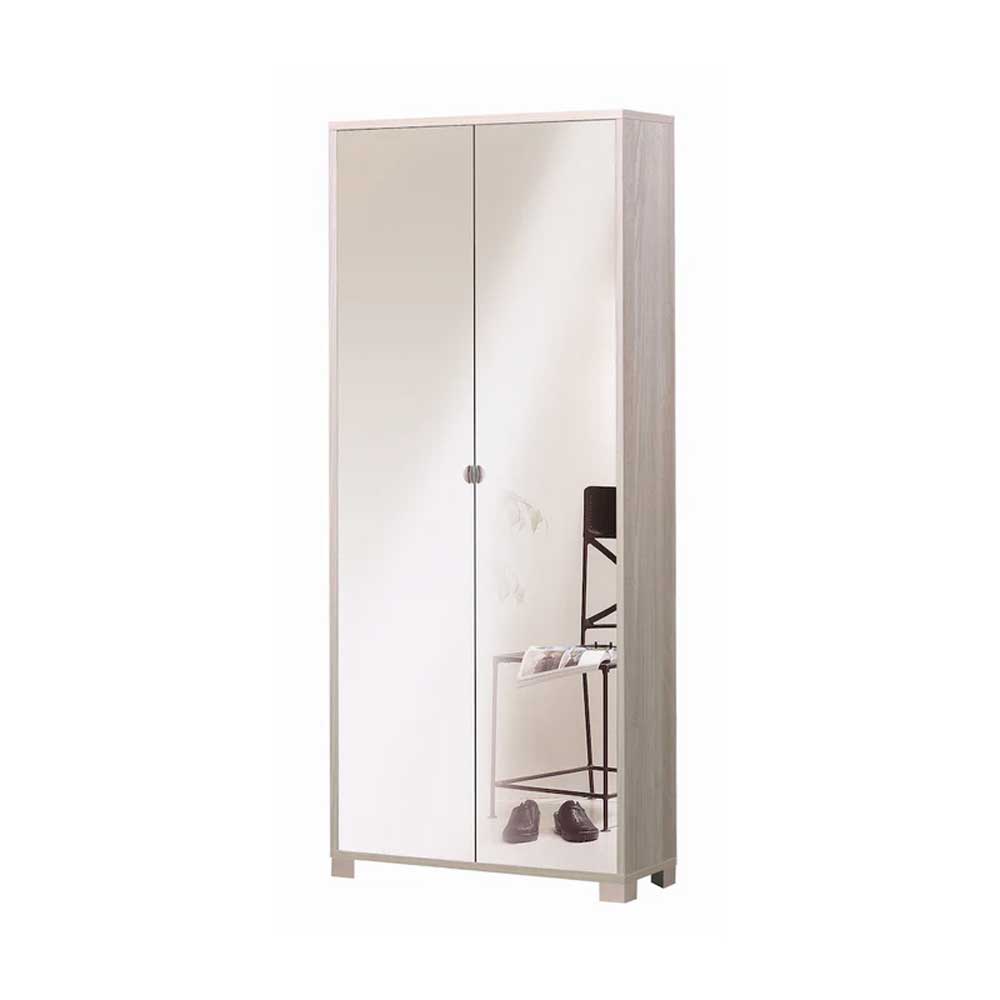 Mobile Armadio a 2 ante e 8 ripiani finitura Struttura Olmo Chiaro / Finitura Frontale Specchio Naturale by Sarmog by CeramicStore | Lo specialista del tuo bagno