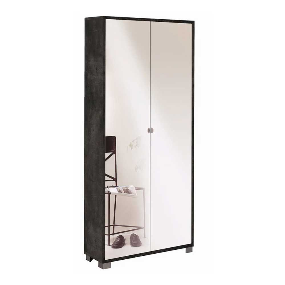 Mobile Armadio a 2 ante e 8 ripiani finitura Struttura Ossido Nero / Finitura Frontale Specchio Naturale by Sarmog by CeramicStore | Lo specialista del tuo bagno