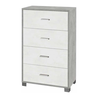 Mobile Cassettiera Verticale a 4 cassetti finitura Struttura Cemento / Finitura Frontale Ossido Bianco by Sarmog by CeramicStore | Lo specialista del tuo bagno